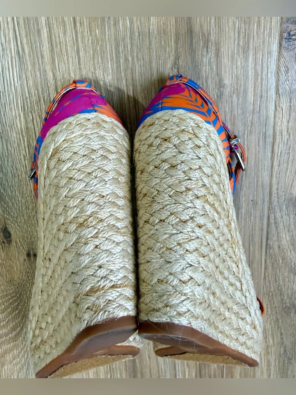 Gianni Bini Tropical Print Espadrille Wedge Sandals Size 7M - Picture 8 of 9